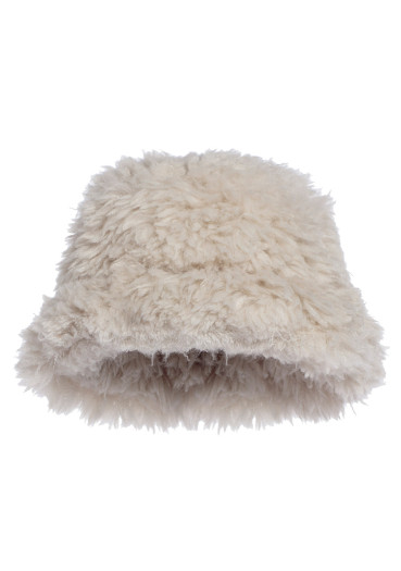 szczegóły Goldbergh Bird Bucket Hat Faux Fur off white