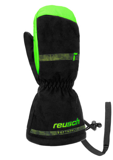 szczegóły Rękawiczki dziecięce Reusch Maxi R-TEX® XT Mitten w kolorze czarnym/zielonym Gecko