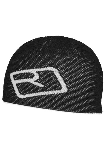 szczegóły Čepice Ortovox Merino Logo Knit Beanie Black Raven