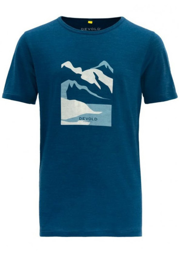 szczegóły Dětské tričko Devold Molnes Merino Tee Jr Skydiver Dark