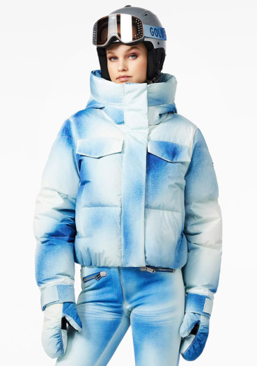 szczegóły Damska kurtka Goldbergh Ciel Bleu Ski Jacket Denim Print