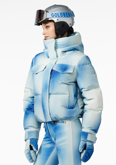 szczegóły Damska kurtka Goldbergh Ciel Bleu Ski Jacket Denim Print