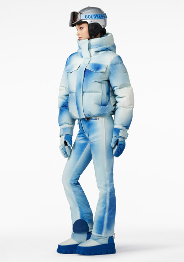 szczegóły Damska kurtka Goldbergh Ciel Bleu Ski Jacket Denim Print