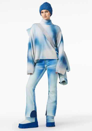 szczegóły Damska kurtka Goldbergh Ciel Bleu Ski Jacket Denim Print