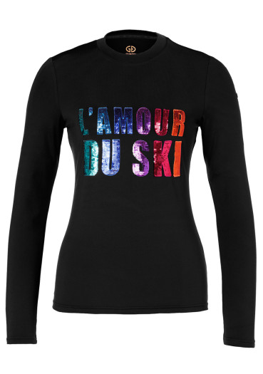szczegóły Damska koszulka Goldbergh Le Coeur Long Sleeve Tee Black