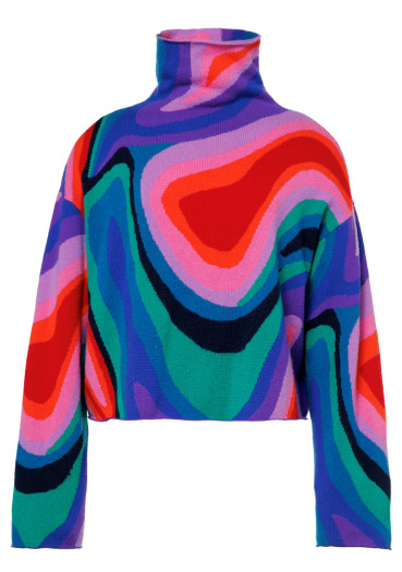 szczegóły Goldbergh Marbre Long Sleeve Knit Sweater Absinthe Rainbow