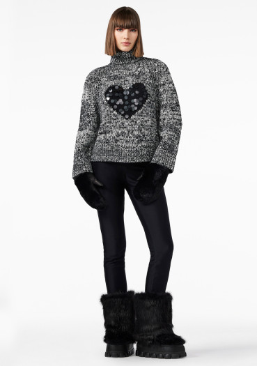 szczegóły Damski sweter Goldbergh Aimee Long Sleeve Knit Sweater Black/Cream