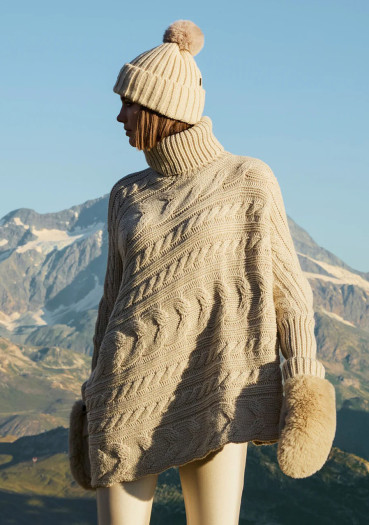 szczegóły Goldbergh Twist Oversize Knit Sweater Champagne