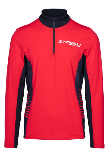 szczegóły Męski golf Stöckli Funktionsshirt HE Red/Black