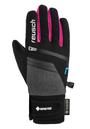 szczegóły Dětské rukavice Reusch Travis GORE-TEX® Junior - black/black melange/pink glo