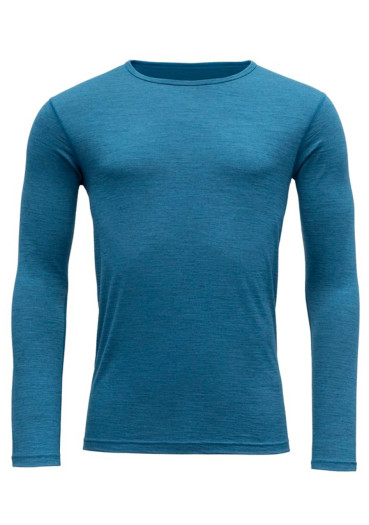szczegóły Pánské triko Devold Breeze Merino 150 Shirt Man Blue Melange