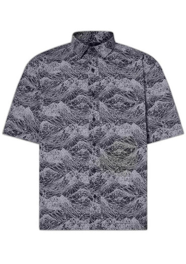 szczegóły Koszula męska Oakley Outdoor Printed Shirt Aop Mountain Black Cement 0B5