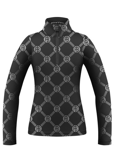 szczegóły Koszula bazowa Poivre Blanc Mia-Jrgl/M z monogramem w kolorze czarnym