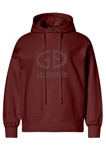 szczegóły Damska bluza z kapturem Goldbergh Giorgia Hooded Sweater Vino Rosso