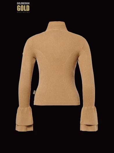 szczegóły Damski sweter Goldbergh Fiori Long Sleeve Knit Sweater Caramello