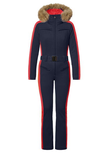 szczegóły Damski kombinezon Goldbergh Suvi Ski Suit Faux Border French Blue