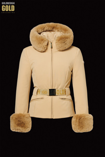 szczegóły Damska kurtka Goldbergh Prezioso Ski Jacket Faux Borde Caramello