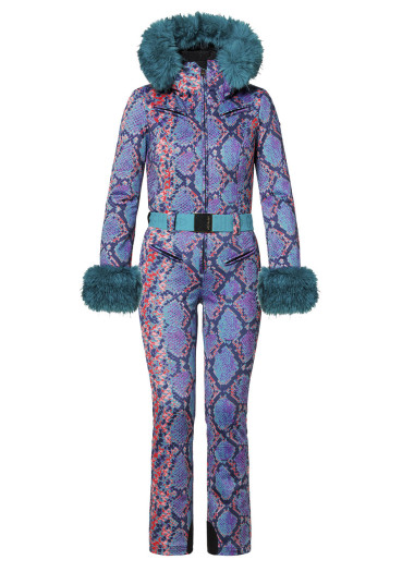 szczegóły Damski kombinezon Goldbergh Zafira Ski Suit Faux Border Snake Turchese