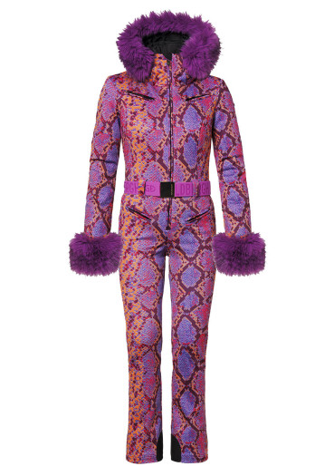 szczegóły Damski kombinezon Goldbergh Zafira Ski Suit Faux Border Snake Pink