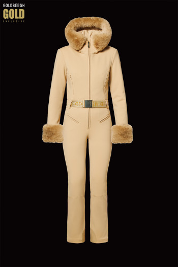 szczegóły Damski kombinezon Goldbergh Vita Ski Suit Faux Border Caramello