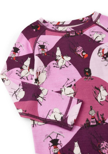 szczegóły Komplet bielizny funkcjonalnej dla dzieci Reima Moomin Trivsam Rose w kolorze różowym