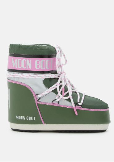 szczegóły Damskie śniegowce Moon Boot Icon Low Space Racing-GH01 Forest Green/Silver/Pink