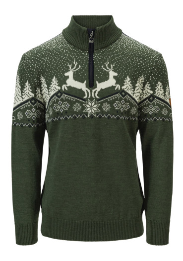 szczegóły Męski sweter Dale of Norway Dale Christmas Masc w kolorze lodenowym, w kolorze offwhite, granatowym