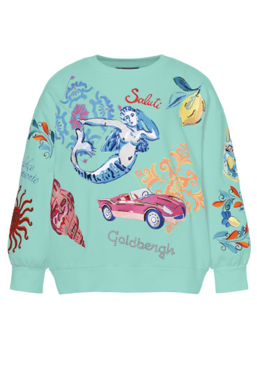 szczegóły Damska bluza Goldbergh Seraphina Sweater Cool Turchese
