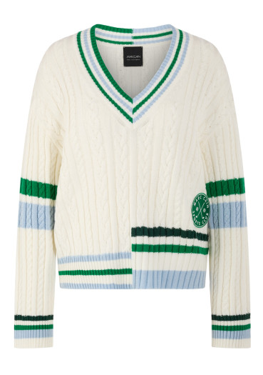 szczegóły Sweter damski Marc Cain AS 41.19 M66 Off-White 110
