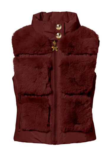 szczegóły Kamizelka damska Goldbergh Chic Bodywarmer Faux Vino Rosso