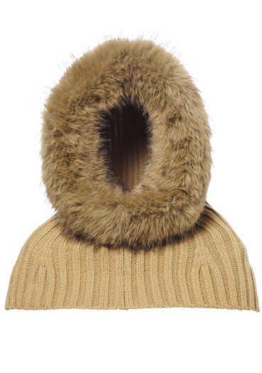 szczegóły Damski szalik z kapturem Goldbergh Naomi Hooded Scarf Faux Border Lark