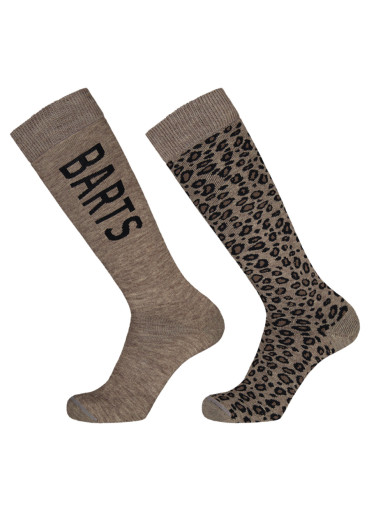 szczegóły Barts Basic Skisock 2 Pack Print taupe