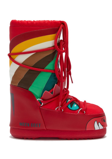szczegóły Buty dziecięce Moon Boot Icon Dino, D001 Moon Red/Multicolor