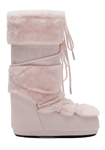 szczegóły Damskie buty Moon Boot Icon Faux Fur J042 Dusty Pink