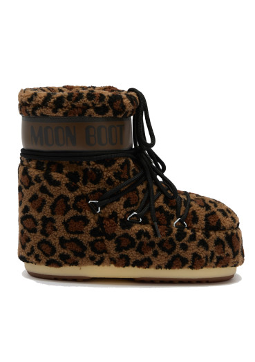szczegóły Buty damskie Moon Boot Icon Low Fleece Leopard Mm21 Cognac/Cocoa