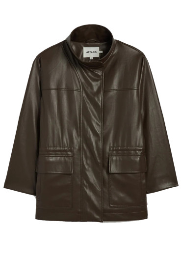 szczegóły Damska parka ze skóry ekologicznej APPARIS Edie Sans Leather Parka Deep Brown