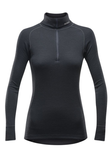 szczegóły Damski funkcjonalny t-shirt DEVOLD DUO ACTIVE W ZIP NECK Black