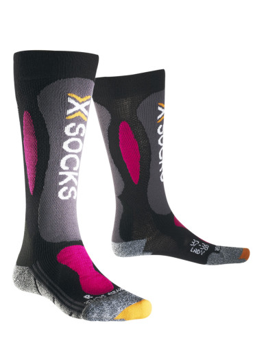 szczegóły Damskie podkolanówki narciarskie X-Socks ski carving silver W