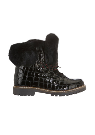 szczegóły Damskie buty futrzane Nis 1515404/A Scarponcino Pelle Vittelo Black