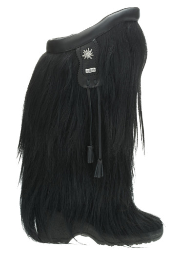 szczegóły Damskie futrzane buty Nis 715821 Stivale Pelliccia Capra Black