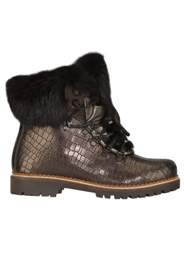 szczegóły Damskie futrzane buty Nis 1515404A/41 Scarponcino Pelle Vitello