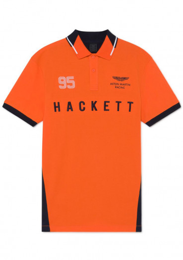 detail T-shirt męski Hackett AMR MULTI LS HM562568 Orange / Navy