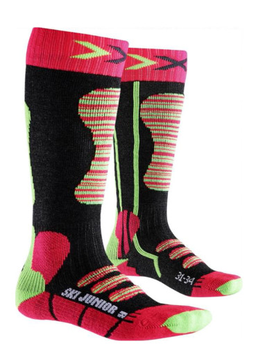 szczegóły Dziecięce podkolanówki X-SOCKS® Ski Junior Fuchsia/Yellow