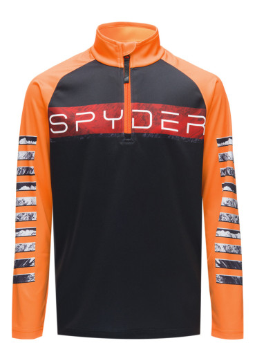 szczegóły Dziecięcy golf SPYDER 196016-001-BOYS PEAK-ZIP T-NECK-BLACK