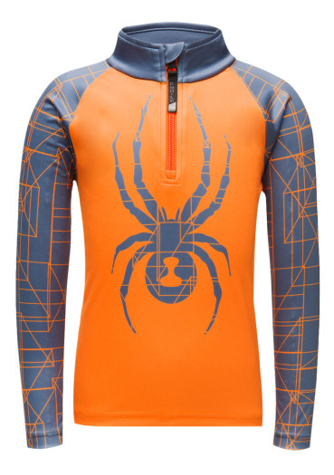 szczegóły Dziecięcy golf SPYDER 196079-824 -MINI MAZE-ZIP T-NECK-BRYTE ORANGE