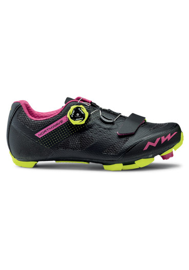 szczegóły Damskie buty rowerowe Northwave Razer Wmn Black/Fuch./Yel.Flu