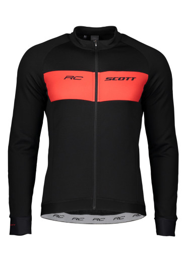 szczegóły Męska koszulka kolarska Scott Shirt M's RC Warm LS – Black / Fiery Red
