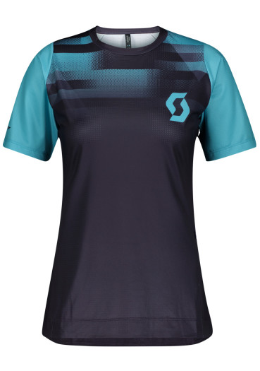 szczegóły Damska koszulka trailowa Scott Shirt W's Trail Vertic Pro SS – Dark Purple / Bright Blue