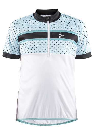 szczegóły Koszulka kolarska dziecięca Craft Bike Jr 1906127 white / turquoise