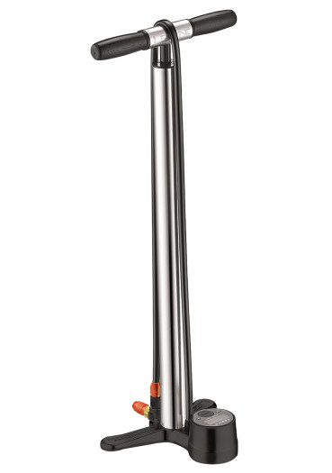 szczegóły Lezyne digital over drive silver/hi gloss digitální nožní pumpa